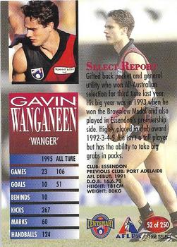1996 Select AFL #52 Gavin Wanganeen Back
